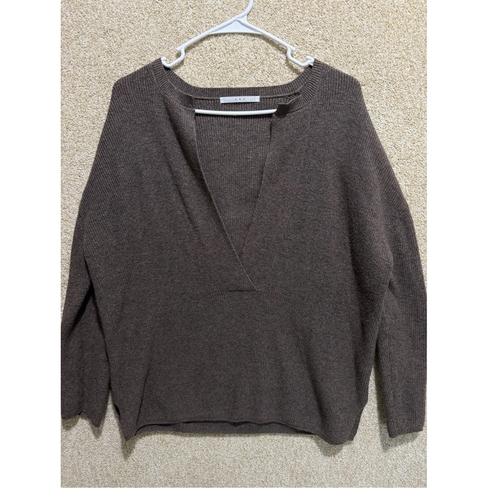 KBF Urban Research Brown Deep V Neck Sweater Size One Japanese Minimalist